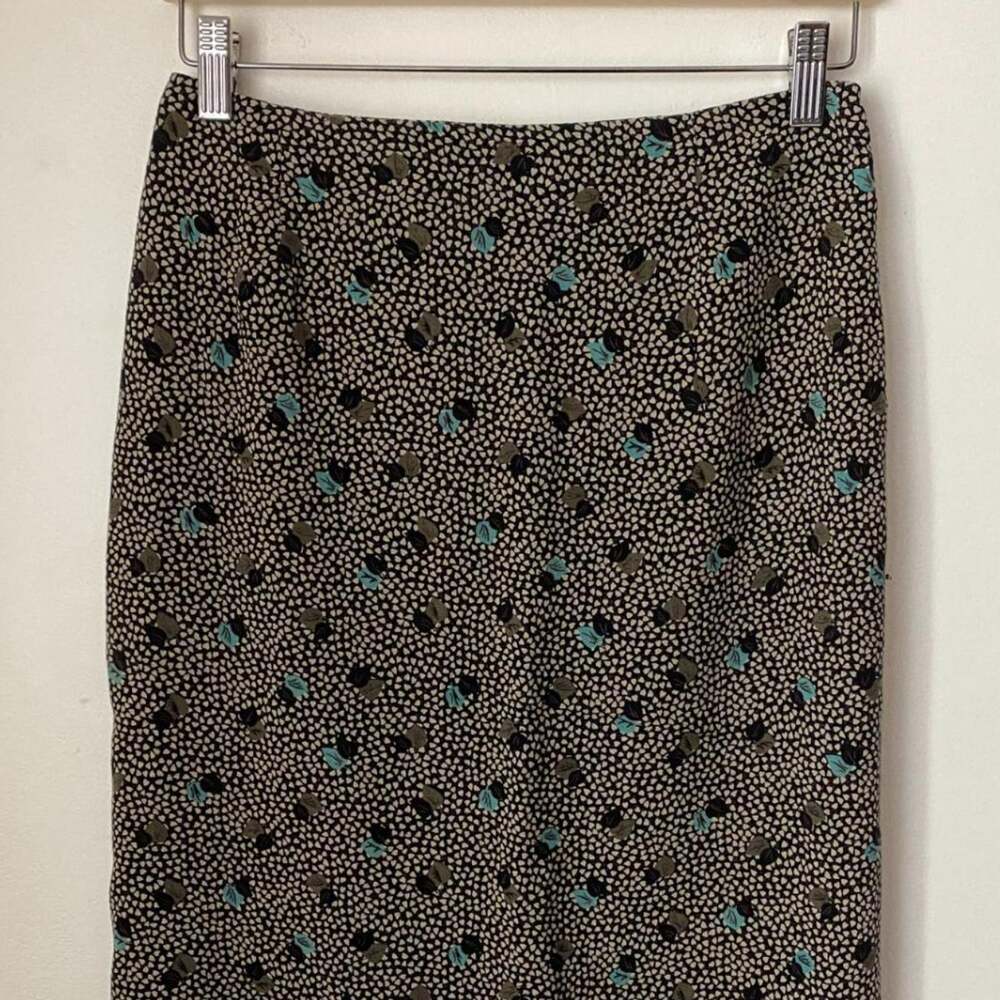 Vintage Pencil Skirt Fall Leaf Print Women's Small